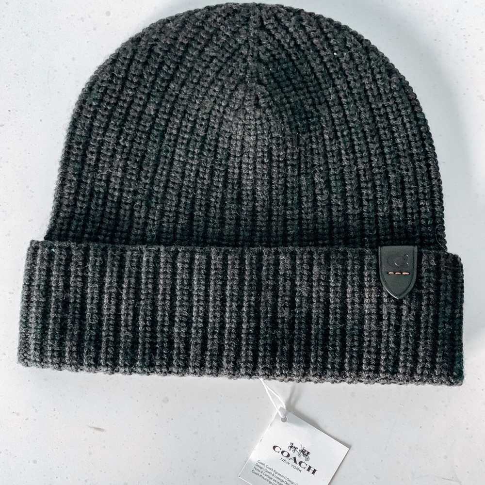 Charcoal knit coach beanie